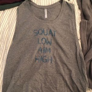 Squat Low Aim High Fabletics Graphic Muscle Tee